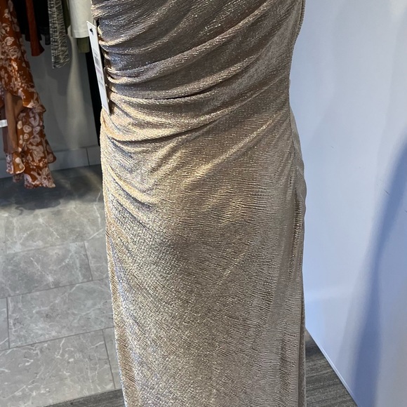 Calvin Klein Metallic One Shoulder Dress - Picture 4 of 6